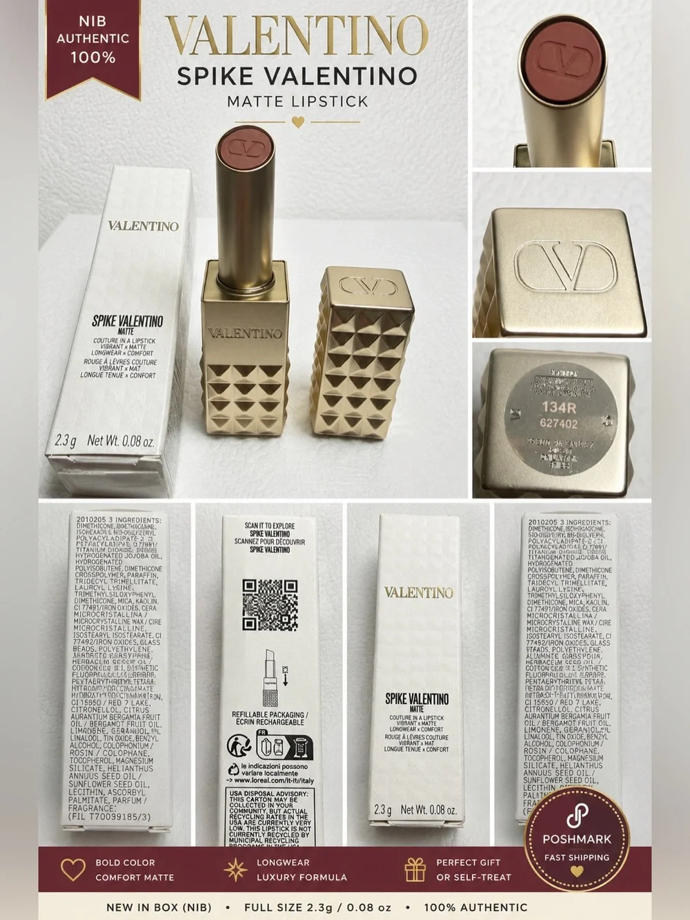 Valentino Spike Valentino Matte Lipstick - Warm Brown